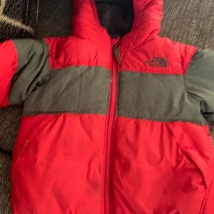 Kids coat red north face $ 40 size 4T And pink north face girls size 7/8 45&